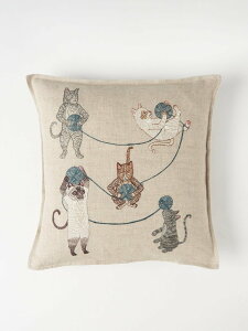 Coral & Tusk �N�b�V�����J�o�[ 30x30 Playful cats �A�b�V���y�[�t�����X �C���e���A�E�����G�� �N�b�V�����E�N�b�V�����J�o�[�y���������z