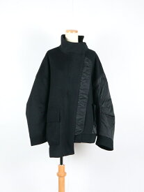 【SALE／20%OFF】AULA AILA ASYMMETRY MIX BLOUSON アウラアイラ コート/ジャケット ブルゾン ブラック グレー【送料無料】