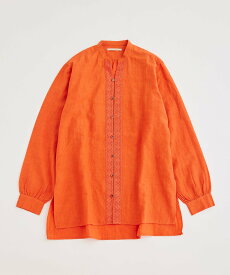 【SALE／50%OFF】ADAM ET ROPE' HOMME 【別注】《ne Quittez pas / ヌキテパ》OVER SIZE Caftan SHIRT アダムエロペ トップス シャツ・ブラウス ネイビー オレンジ【送料無料】