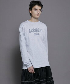 【SALE／50%OFF】MAISON SPECIAL ACCIDENT Handouted Long Sleeve T-shirt メゾンスペシャル トップス カットソー・Tシャツ グレー ホワイト レッド【送料無料】