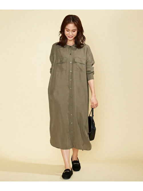 Any Fam シワになりにくい ソフトミリタリー シャツワンピース Rakuten Fashion 楽天ファッション 旧楽天ブランドアベニュー Bq1911