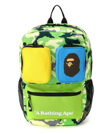 A BATHING APE WOODLAND CAMO DAYPACK K ア ベイシング エイプ バッグ リュック・バックパック グリーン【送料無料】