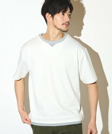 【SALE／50%OFF】UNION STATION 杢鹿の子フェイクレイヤードTシャツ メンズ ビギ トップス カットソー・Tシャツ ホワイト ネイビー グレー