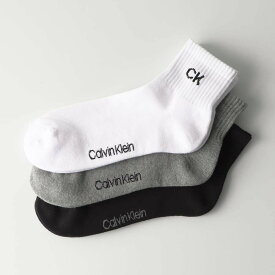 【SALE／30%OFF】Calvin Klein 3足セット 足底パイル 抗菌防臭 ショート丈 メンズ カジュアル ソックス ナイガイ 靴下・レッグウェア 靴下
