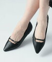 【SALE／40%OFF】BEAMS HEART WOMEN 細ベルト フラットパンプス(22.5~24.5cm) ビームス ハート シューズ・靴 パンプス ブラック シルバー【送料無料】