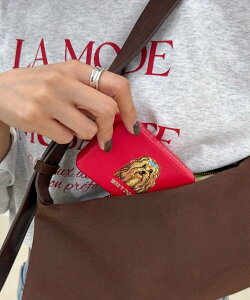 fredy emue 【Jolie Joli/ジョリジョリ】刺しゅうミラースクエアケース フレディ アンド グロスター 財布・ポーチ・ケース ポーチ ゴールド レッド