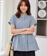 ROPE' PICNIC フレンチペプラムシャツ/UVカット・防シワ ロペピクニック トップス シャツ・ブラウス ブル…