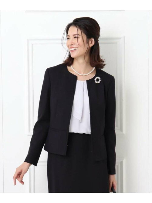 Reflect フォーマル 入卒 ママスーツ 無地ツィードクルーネックジャケット Rakuten Fashion 楽天ファッション 旧楽天ブランドアベニュー Bs0912