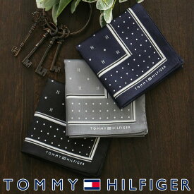 TOMMY HILFIGER 綿100% ハンカチ THロゴ*ドット柄 ナイガイ ファッション雑貨 ハンカチ・ハンドタオル