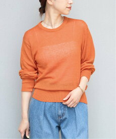 VERMEIL par iena LINEN ベーシッククループルオーバー ヴェルメイユ パー イエナ トップス ニット オレンジ ベージュ ネイビー【送料無料】