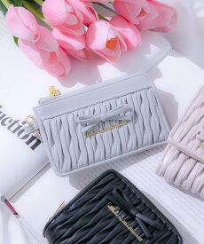 JILL by JILL STUART ミニリボンパフィフラグメントケース ジル バイ ジル スチュアート 財布・ポーチ・ケース 財布 ブルー ピンク ブラック【送料無料】