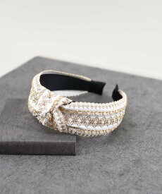 【SALE／20%OFF】styiro styiro/エンブロイリボンテープノットカチューシャ イストワール ヘアアクセサリー カチューシャ・ヘアバンド グレー ブラック ブルー ホワイト