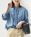SHIPS WOMEN 《追加予約》【WEB限定】＜洗濯機可能＞ライトオンス フリル デニム シャツ シップス トップス シャツ・…