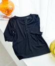 コットンモダール ヘンリーネック 半袖Tシャツ