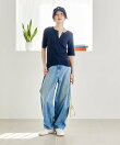 コットンモダール ヘンリーネック 半袖Tシャツ