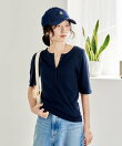 コットンモダール ヘンリーネック 半袖Tシャツ