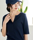 コットンモダール ヘンリーネック 半袖Tシャツ