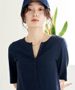 コットンモダール ヘンリーネック 半袖Tシャツ