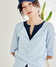コットンモダール ヘンリーネック 半袖Tシャツ