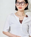 コットンモダール ヘンリーネック 半袖Tシャツ