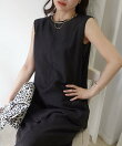 接触冷感シアーリネンタッチノースリーブブラウス【セットアップ可能】
