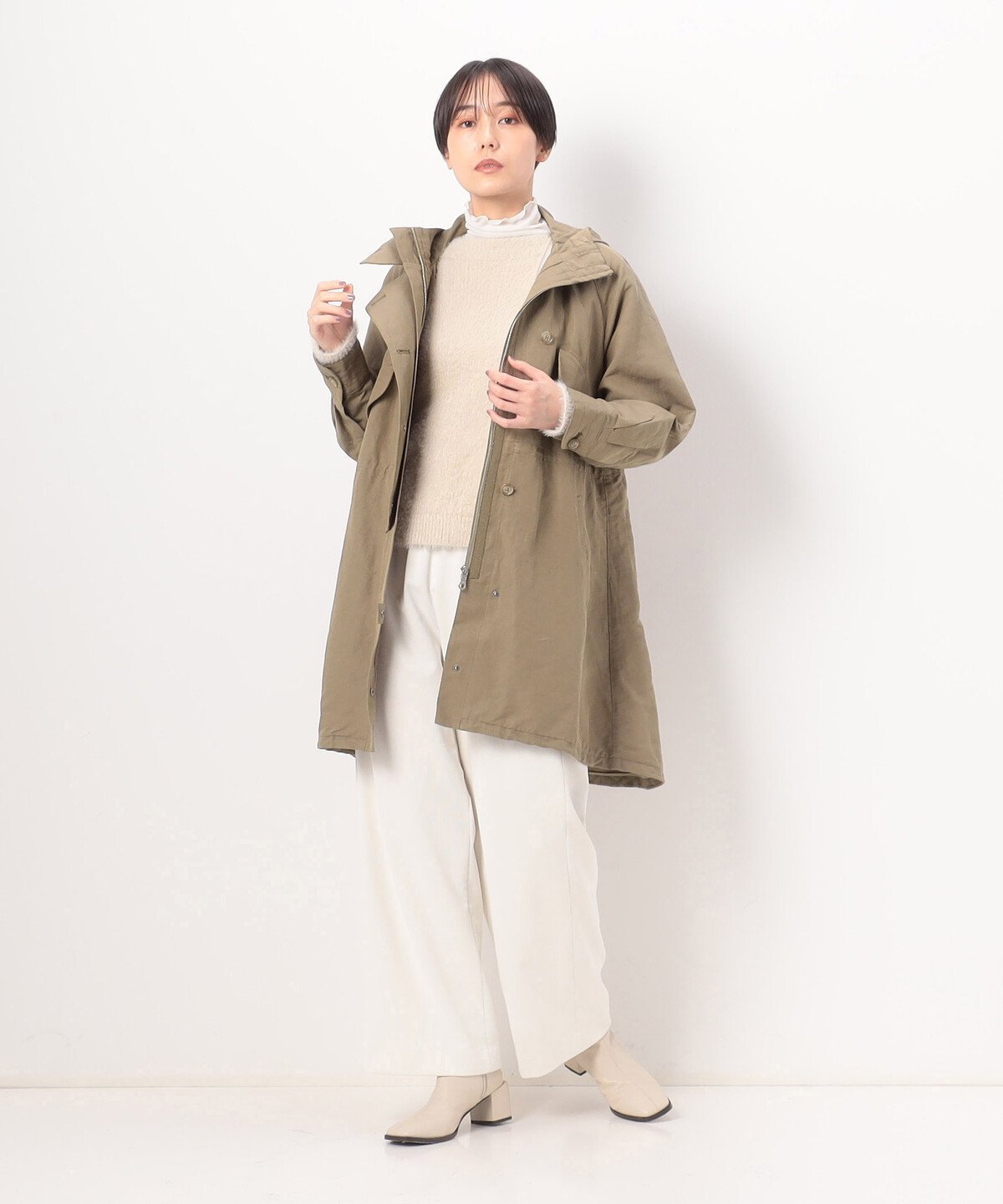 COMME CA｜[ +サイズ ] 紙コットン モッズコート | Rakuten Fashion