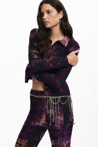 �ySALE�^30%OFF�zDesigual NEBULA T�V���c�����O�X���[�u �f�V�O�A�� �g�b�v�X �V���c�E�u���E�X �p�[�v���y���������z