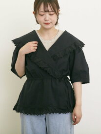 【SALE／60%OFF】Samansa Mos2 ◎カシュクールレースブラウス サマンサモスモス トップス シャツ・ブラウス ブラック ピンク グリーン ホワイト