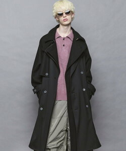 MAISON SPECIAL Layering Double Breasted Prime-Over Coat ���]���X�y�V���� �W���P�b�g�E�A�E�^�[ �g�����`�R�[�g �u���b�N �O���[�y���������z