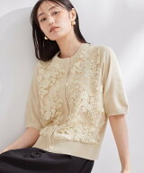 【SALE／10%OFF】OPAQUE.CLIP フロントレースニットカーディガン【洗える】 オペークドットクリップ トッ…