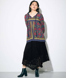 【SALE／70%OFF】GRACE CONTINENTAL レースフリンジスカート グレースコンチネンタル スカート ロング・マキシスカート ブラック【送料無料】