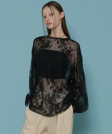 MAISON SPECIAL Oversized Lace Tops メゾンスペシャル トップス カットソー・Tシャツ ブラック【送料無料】