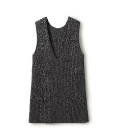 【SALE／40%OFF】MACPHEE ウールムリネ Vネックベスト トゥモローランド トップス ベスト・ジレ ブラック レッド【送料無料】