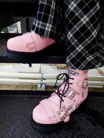 YOSUKE U.S.A (L)ベルテッドブーツ ブラック ヨースケ シューズ・靴 ブーツ ピンク ブラック ホワイト【送料無料】