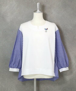 �ySALE�^30%OFF�zSTUDIO PICONE �X�g���C�v�ؑփv���I�[�o�[ �X�^�W�I�s�b�R�[�l �g�b�v�X �J�b�g�\�[�ET�V���c �z���C�g�y���������z