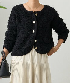 BEARDSLEY ニットチュールジャケット ビアズリー トップス カーディガン ブラック ホワイト【送料無料】