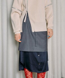 【SALE／50%OFF】MAISON SPECIAL Shirt Layered Mini Skirt メゾンスペシャル スカート ロング・マキシスカート グレー ネイビー【送料無料】