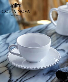 COSTA NOVA [公式] コスタ・ノバ ティーカップ&ソーサー 250ml パール コスタノバ 食器・調理器具・キッチン用品 グラス・マグカップ・タンブラー ホワイト【送料無料】