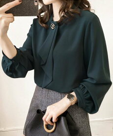 【SALE／56%OFF】Amulet 【Amulet】ボウタイブラウス アミュレット トップス シャツ・ブラウス カーキグリーン ブラウン レッド ピンク ブルー グレー ネイビー ブラック ベージュ イエロー グリーン