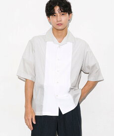 【SALE／80%OFF】NANO universe LB.03/カットコンビオープンカラーシャツ ナノユニバース トップス シャツ・ブラウス ブルー ホワイト