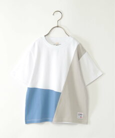 ikka 斜め切り替えブロックスTシャツ(120~160cm) イッカ トップス カットソー・Tシャツ ホワイト グレー グリーン