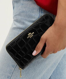 【SALE／60%OFF】COACH OUTLET 【公式】ロング ジップ アラウンド ウォレット コーチ　アウトレット 財布・ポーチ・ケース 財布 ブラック【送料無料】