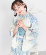 KYOETSU 簡単着付け 浴衣 女の子 子供 セット( 浴衣 + 帯 + 下駄 + 腰紐2本 )レトロE キョウエツ 着物・…