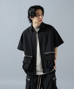 LHP DankeSchon/�_���P�V�F�[��/PTWILL ZIP CARGO S/S SHIRTS �G���G�C�`�s�[ �g�b�v�X �V���c�E�u���E�X �u���b�N�y���������z