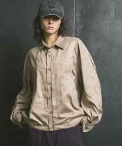 MAISON SPECIAL Curve Pocket A Light Eco Suede Shirt ���]���X�y�V���� �g�b�v�X �V���c�E�u���E�X �u���b�N�y���������z