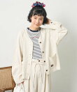 別注 リネンレーヨンノーカラーVネックジャケット<セットアップ対応>