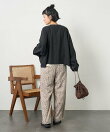 別注 リネンレーヨンノーカラーVネックジャケット<セットアップ対応>