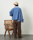 別注 リネンレーヨンノーカラーVネックジャケット<セットアップ対応>