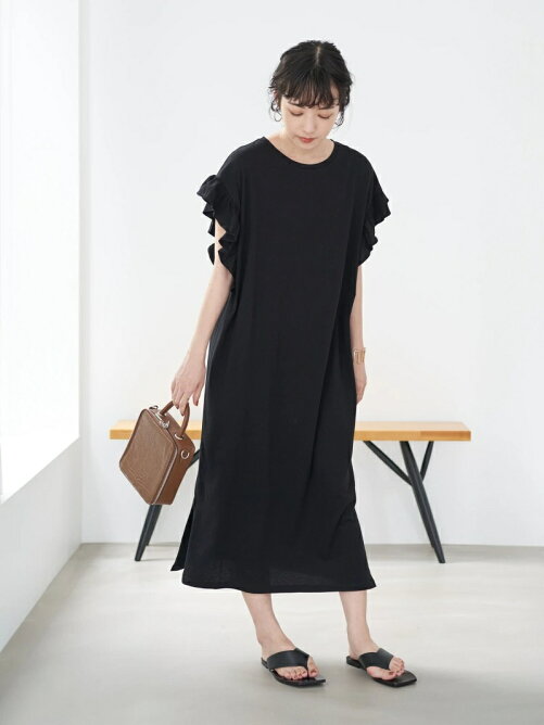 Earth Music Ecology オーガニックコットンフリルスリーブワンピース Rakuten Fashion 楽天ファッション 旧楽天ブランドアベニュー 21