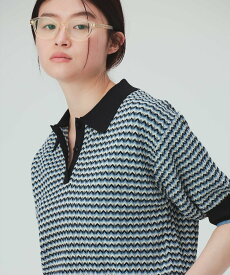 BEAMS HEART WOMEN マルチジャカード ニットポロ 26SS ロングシーズン サマーニット ビームス ハート トップス ポロシャツ グリーン イエロー ピンク ブルー オレンジ【送料無料】